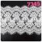 Wholesale 7cm ivory white double scalloped eyelash lace trim
