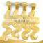 Hot sale natural blonde curly hair extensions, human hair body wave.