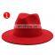 Wholesale New Wide Brim Fashion Jazz Cap Panama Vintage Winter Felt Fedora Wool Wide Custom Hats