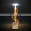 Modern Hotel Style Energy Saving Table lamp Aluminium USB Rechargeable Battery LED Cordless Restaurant Table Lamp For Dinner