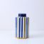 European Simple Style Blue and Brown Mixed-color Column Painting Ceramic Flower Vases For Home Decoration