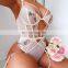 Lace Bodysuit Lingerie Sexy Hot Transparent Women's Revealing Underwear Embroidery Mesh Nightwear
