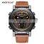 RISTOS 9341 Super Cool LCD Display Watch Leather Multifunction Backlight Men's Chronograph Watch