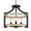 American retro solid wood shrimp skin chandelier for dining room study bedroom