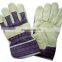 Warm Lined Stripe Cotton Back Pigskin leather welding Work Glove Warm Winter