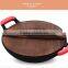 two ears wooden lid seasoned cast iron Chinese wok