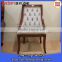 Crystal botton Ear back birch wood dining room armless chair with flannelette fabric                        
                                                Quality Choice