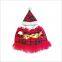 Pet Clothes/ Christmas Dog Clothes/ Golden Bow Clothes for Dog/ Bow Plaid Skirt Dog Dresses/