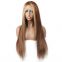 Highlight Human Hair Wigs For Women Bone Long Straight Human Hair Wig Highlighted 13x4 Lace Frontal Wig Colored Human Hair Wigs