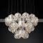 Modern Luxury Industrial Style Transparent Smoke Gray Crystal BOULE Raindrop Pendant Light for Living Room & Hotel Decoration
