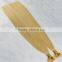 Blonde color virgin straight pre bonded flat tip hiar extension