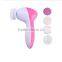 Hot Sale Ultrasonic Ion Facial Beauty Device Skin Care 5 Functions Brush Massager