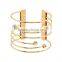 Europe Wire Shape Diamond Gold Plated Cuff Bracelet