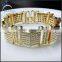 high quality pave cz hip hop men's bling bling gold plated bracelets