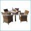 Hot sale new design garden table chair sets, rattan and wicker tables JJ-058TC