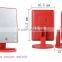 New Arrival 360 Degree Rotating Desktop 16LED Light Makeup Mirror rechargeable