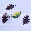 Custom creative leaves shape high quality cheap paper fridge magnet