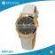 Lady gold case genuine leather strap PC21quartz movt elegance watch