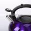 purple stainless steel kettle with black handle