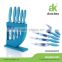 6pcs flower coating blade non stick knife set with lyrate block