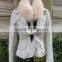 2016 Top quality popular fox fur scarf with bowknot