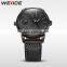 Relogios Masculino 2016 WEIDE New Luxury Leather Watches Men Strap Japan Movt Quartz Watch Stainless Steel Back