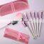 7pcs Hot sales red fur cute makeup brush set with pink fashion bag