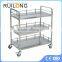 Cheap Easy Cleaning 2-tier Hospital Stainless Steel Trolley