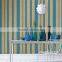 Black /gold/blue/ White Stripe Wallpaper for Hotel Rooms