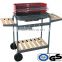 charcoal grill with wood side table