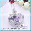 2016 Hot Fashion New Glass Bottom Necklace With Real Flower