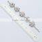 China wholesale raw brass flower shape white gold plated bracelet inlaid multicolor CZ stone