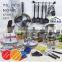 76pcs Kitchen Ware White Ceramic Dinner Set Stainless Steel Cookware Set