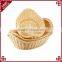 Eco-friendly plastic wicker weave bread fruit display basket oval shape basket handmade