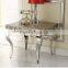 B2168 Stainless steel frame coffee table with white marble top