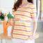 Women's Long Sleeve Printed Maternity T-shirts,Cotton Maternity blouse /high collar