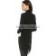 Women/ladies fashion black long sleeve short front long back formal dress blazer