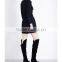 Wholasale Women Apparel Black Round Neck Long Sleeves Embroidered Crepe Playsuit(DQE0104J)