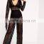 korean style fashion sheer lace jumpsuit new deisign cheap price