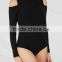 Classic high neck bodysuit, cold shoulder bodysuit for ladies