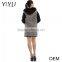 European fashion winter jacquard fur collar zipper women cardigan sweater