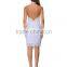 Sexy backless design crossover halter neck evening dress wholesale