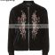 Wholesale custom women jacket, high quality Velvet Embroidered Bomber Jacket in guangzhou