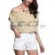 China factory apparel OEM wholesale off-shoulder knitted women blouse for sale 2017