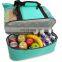 Blue Handle Simple Double Layer Polyester Mesh Cooler Bag