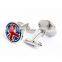 Round Union Jack UK Flag Enamel Cuff Links Men Shirt Cufflinks