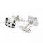 Black and Silver Grid Rhinestone Shirt Men Cufflinks Crystal