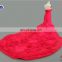 HMY-E0441 Sweetheart Ruffled Top Sheath Mermaid Long Train Ruffled Red Wedding Dress Organza