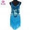 Big sequins tassel shiny cloth performance children latin dance dress costume with size M L XL XXL ET-103