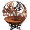 plasma laser CNC cutting steel sphere fireball fire pit for outdoor decorative